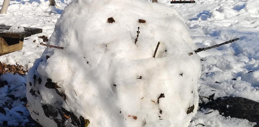 Ein großer Schneemann Schneemann groß